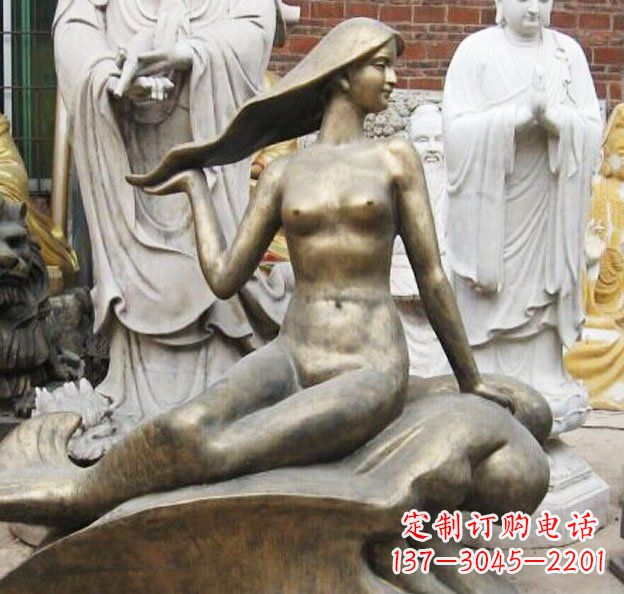 山西精美铜质美人鱼雕塑