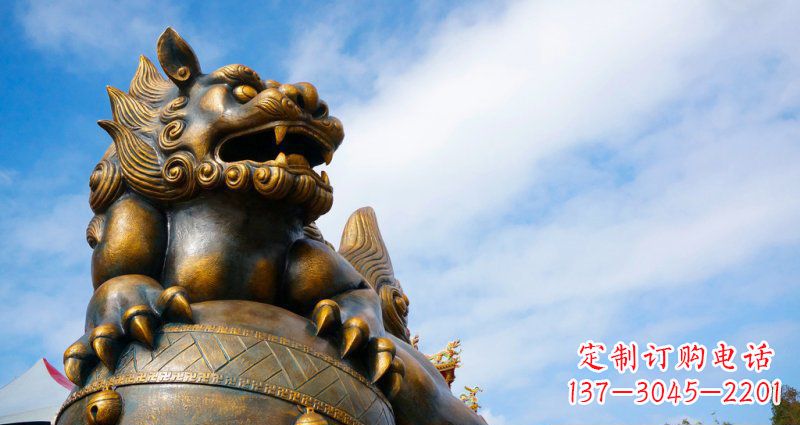 山西大型铜雕狮子景观装置