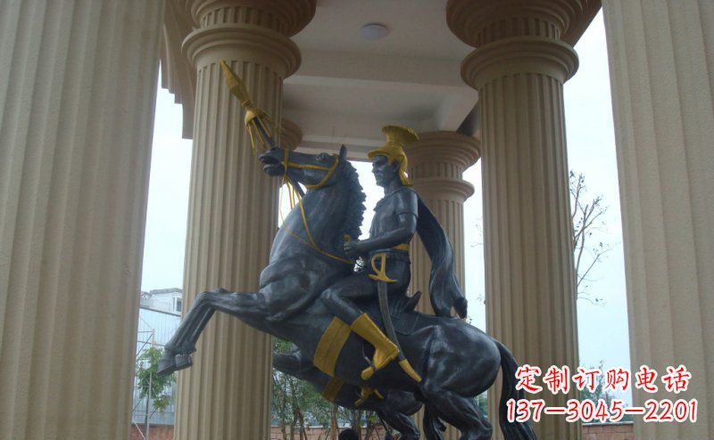 山西公园骑马的罗马士兵人物铜雕