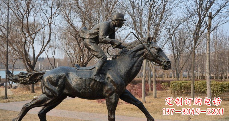 山西骑马小品铜雕一件完美的艺术精品