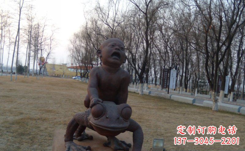 山西中领雕塑铸造的可爱萌趣青蛙铜雕