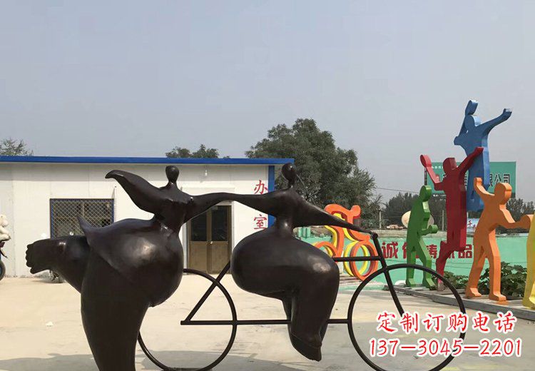 山西青春无悔,精致自行车雕塑