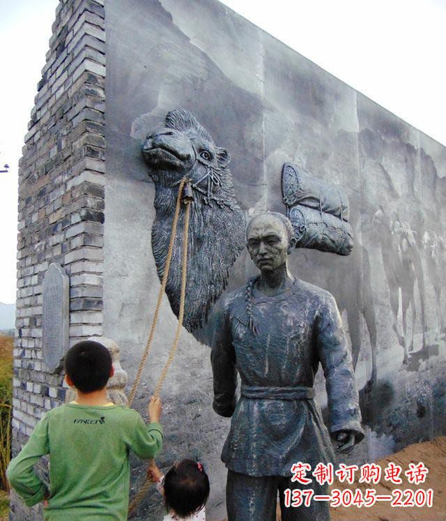 山西清朝人物骆驼雕塑