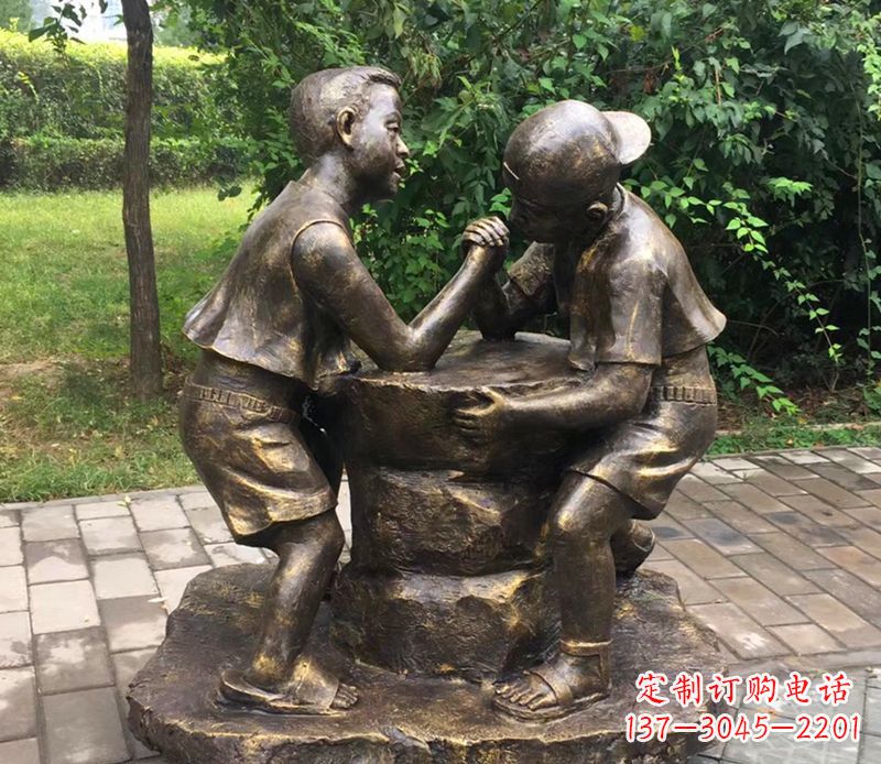 山西童心盎然儿童铜雕