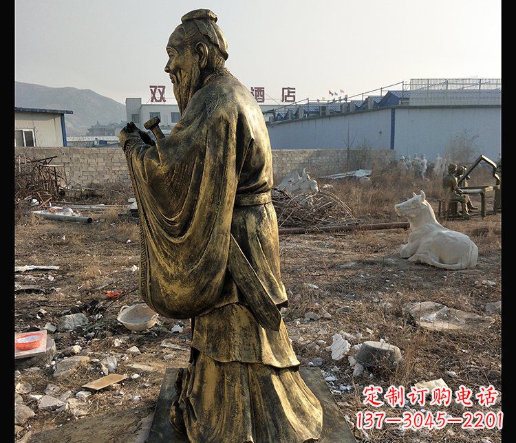山西铜铸孔子雕塑,传承中华民族精神文化