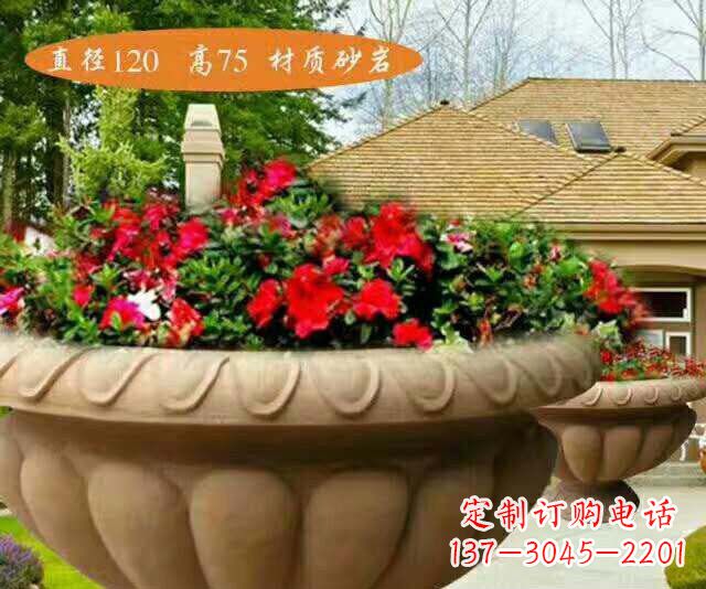 山西高端砂岩花盆雕塑