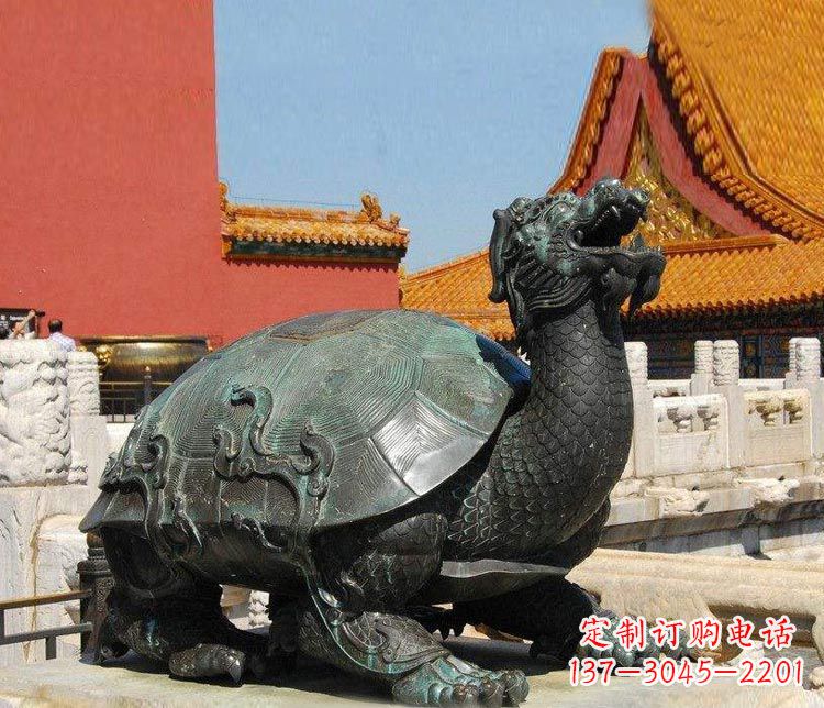 山西精美铜雕龙龟,给你公园独特色彩