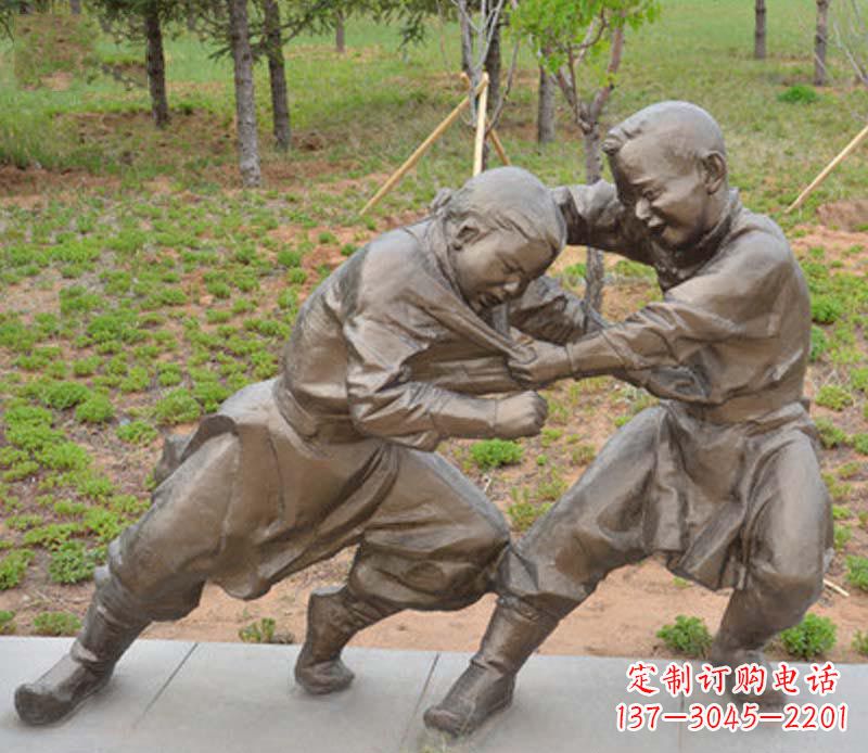山西精致雕塑小男孩铜雕