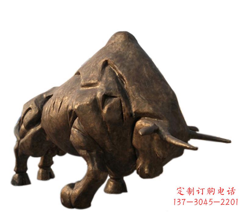 山西铜雕独特的历史图案——拓荒牛雕塑