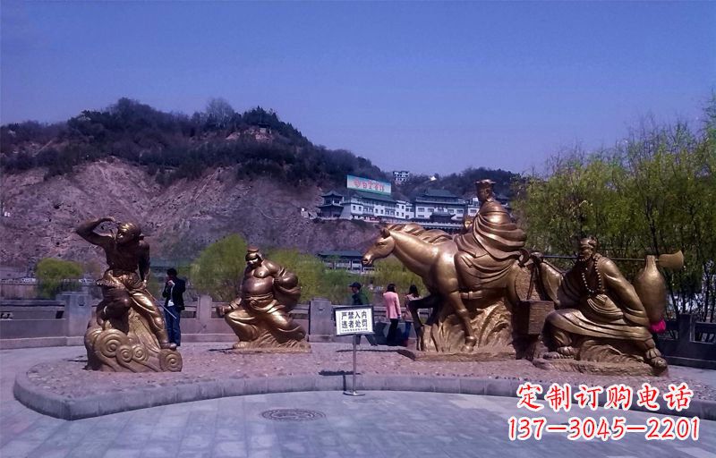 山西精美铜雕唐僧师徒小品