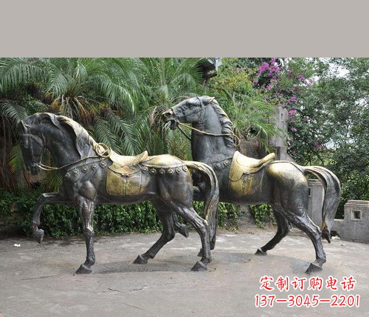 山西3米大型精美纯铜马鞍雕塑