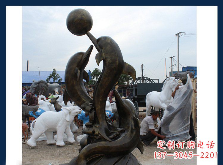 山西铜质海豚造型雕塑