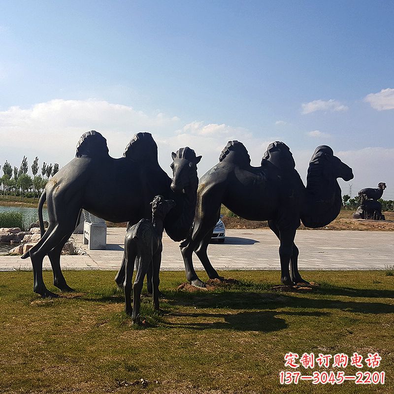 山西公园铜雕骆驼景观动物雕塑