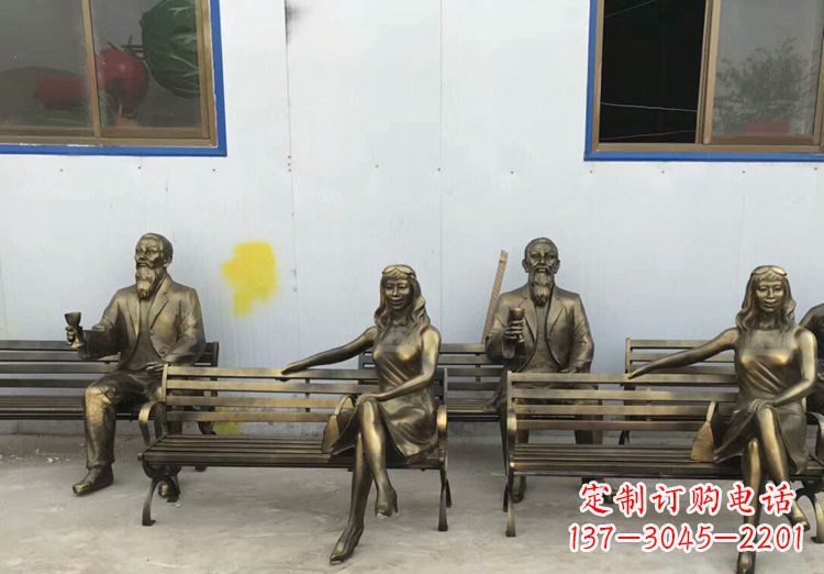 山西唯美女性铜雕美女长椅
