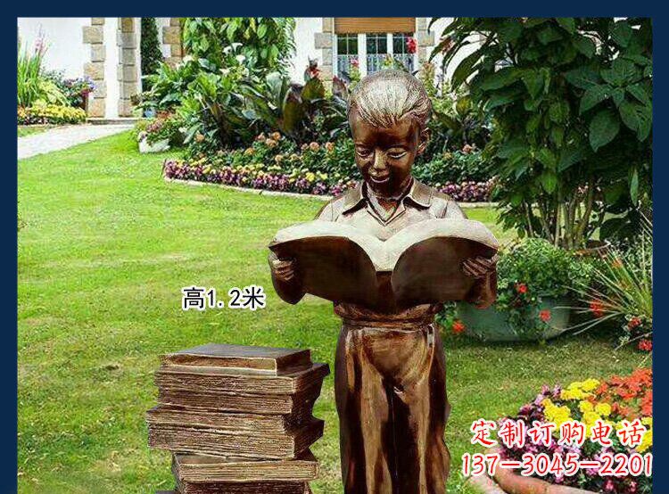 山西西方美女看书人物铜雕塑