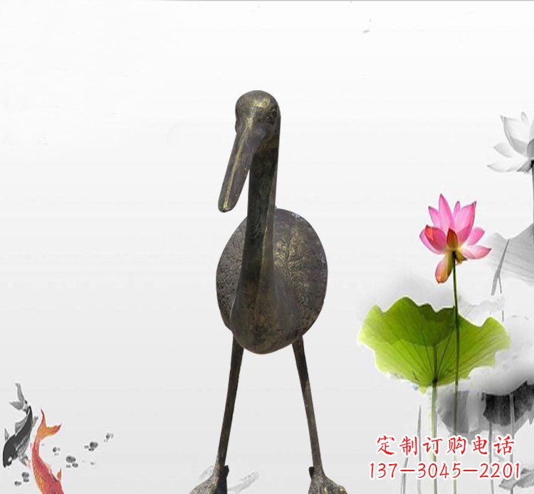 山西高品质铜制仙鹤雕塑