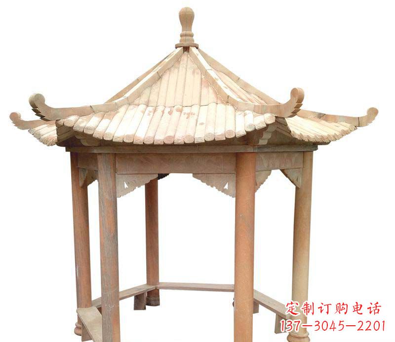 山西精美六角凉亭雕塑