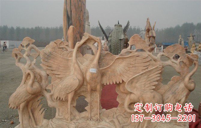 山西精美仙鹤雕塑
