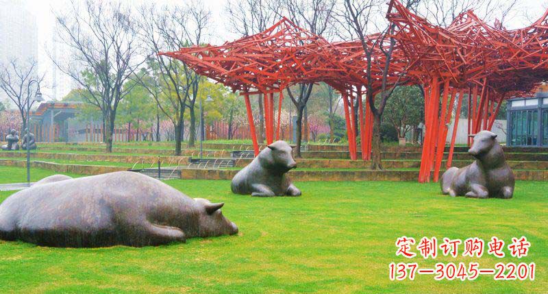 山西中领雕塑精美休闲动物铜雕