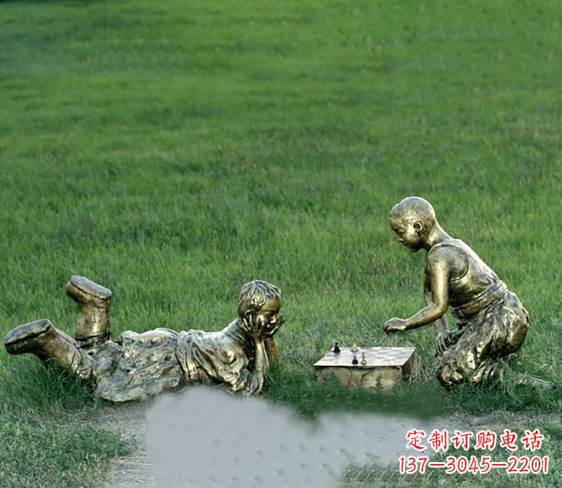 山西优雅精致的儿童铜雕