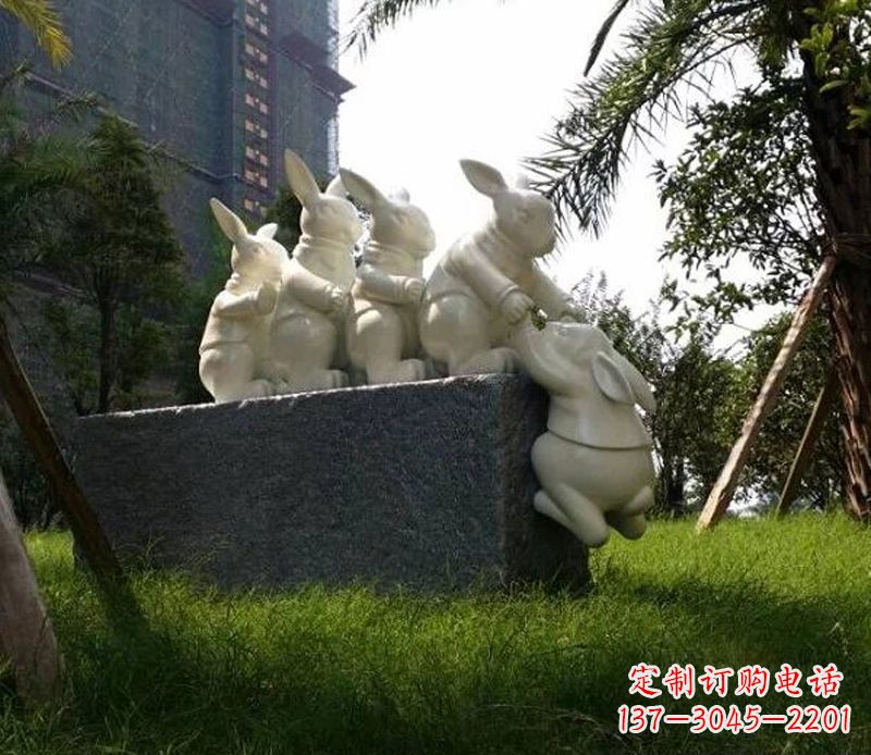 山西中领雕塑精美兔子石雕