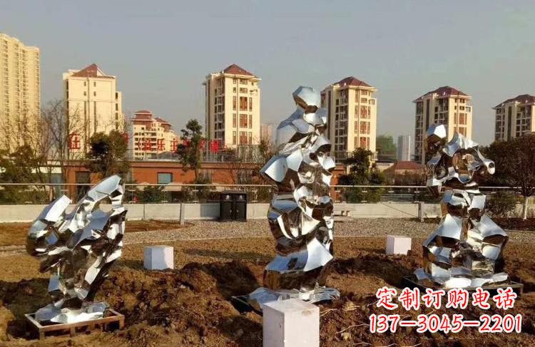 山西公园小区不锈钢太湖石雕塑