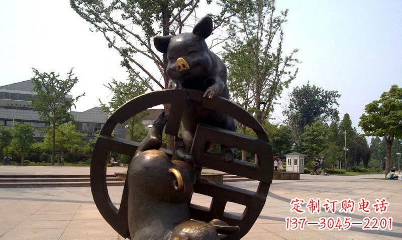 山西优雅而富有表现力的动物铜雕