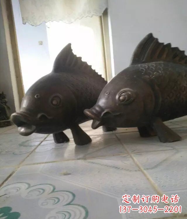 山西公园小鱼景观动物铜雕