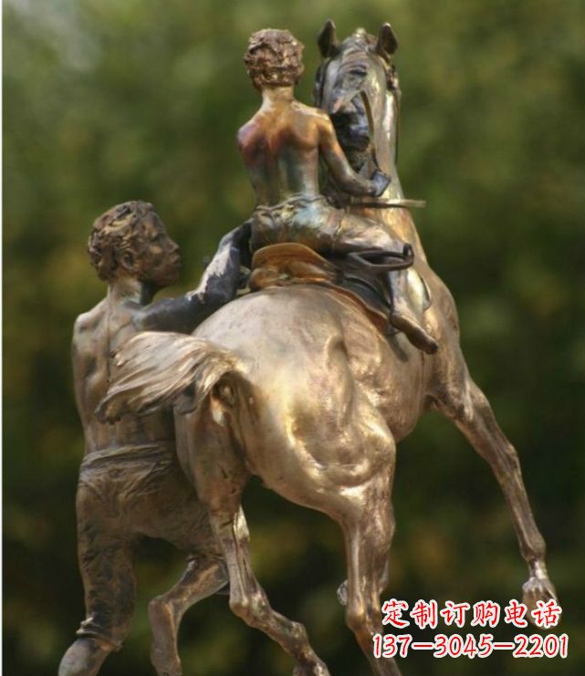 山西浪漫无限,精致骑马铜雕