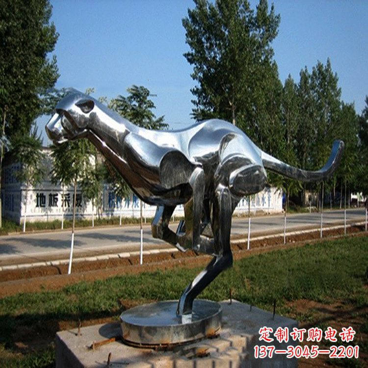 山西公园园林动物动物袋鼠拉丝不锈钢雕塑