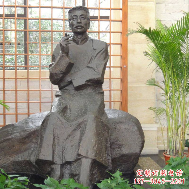 山西中领雕塑|传承历史文化的鲁迅铜雕像