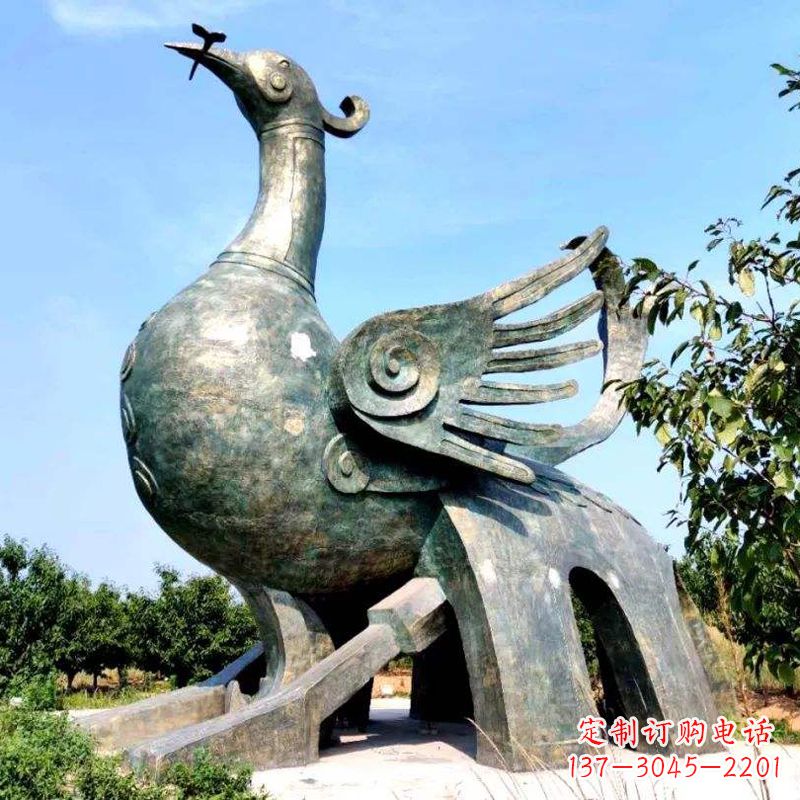 山西公园园林朱雀铜雕景观雕塑