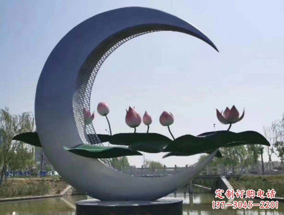 山西公园月亮不锈钢景观装饰雕塑