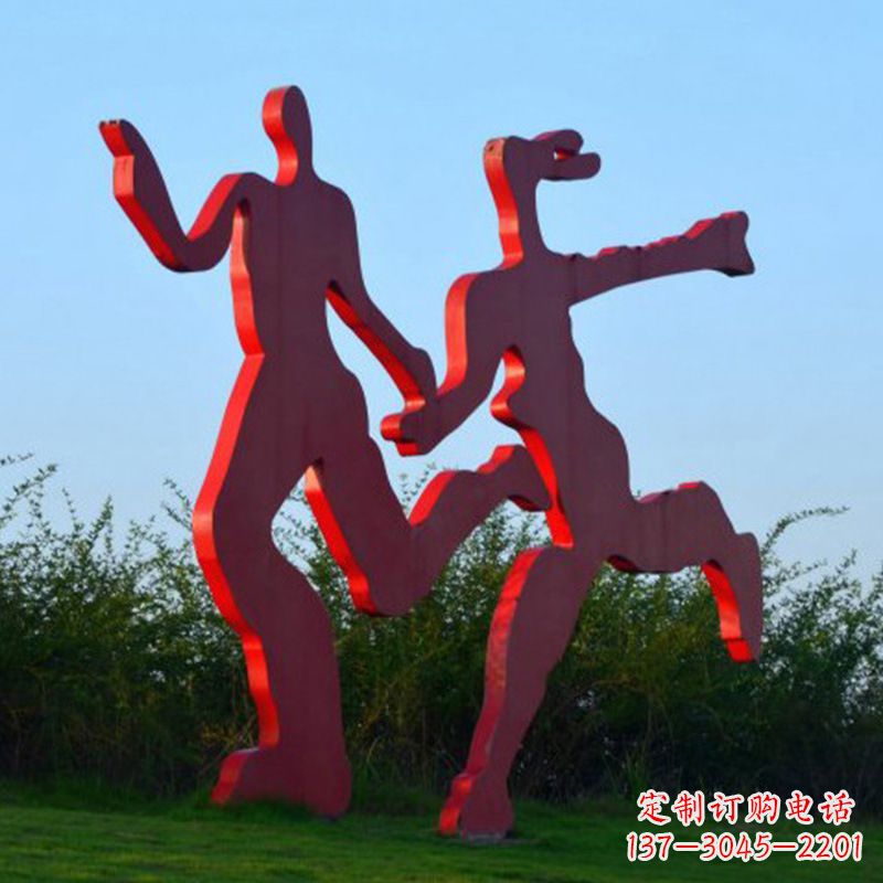 山西情侣心剪影雕塑