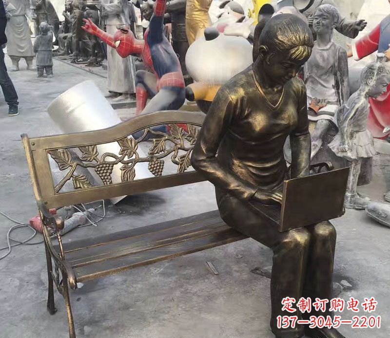 山西中领雕塑推出优雅可爱的女孩铜雕