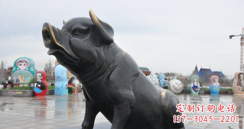 山西活力四射的动物铜雕塑