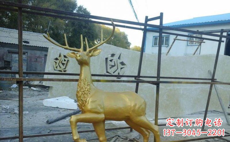 山西公园铸铜羚羊动物铜雕
