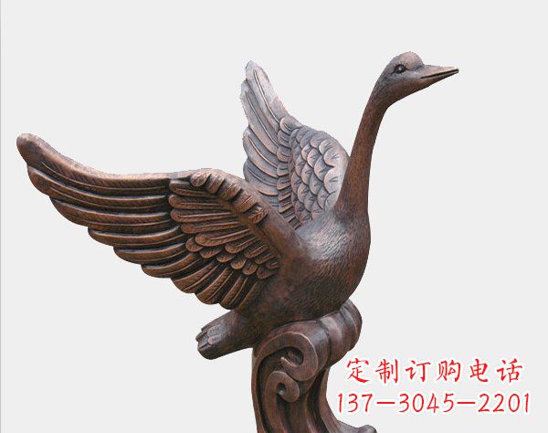 山西公园铸铜天鹅动物铜雕