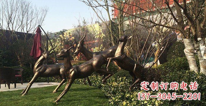 山西中领雕塑精美铜鹿动物雕塑