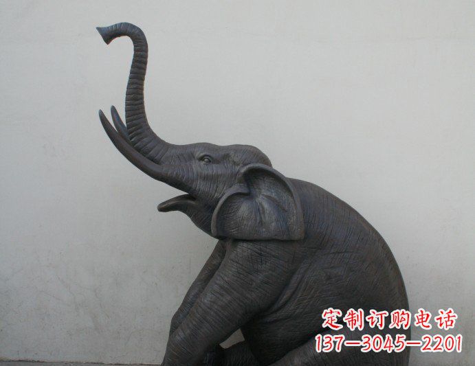 山西铜雕大象喷水动物塑像