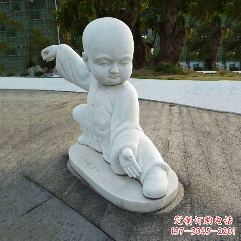 山西瑞士艺术家精美制作的和尚汉白玉石雕塑
