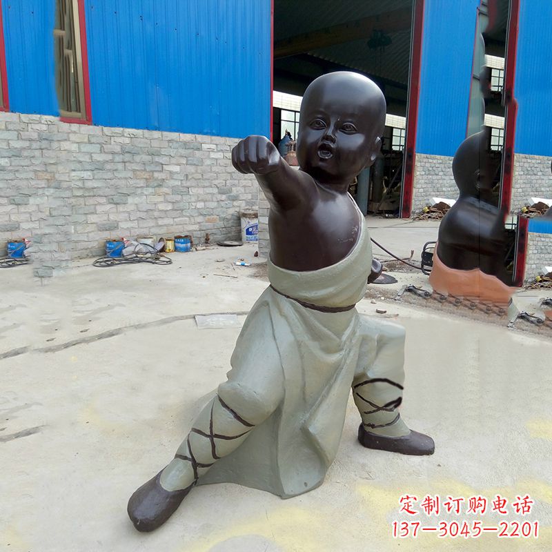 山西精致和尚铜雕塑
