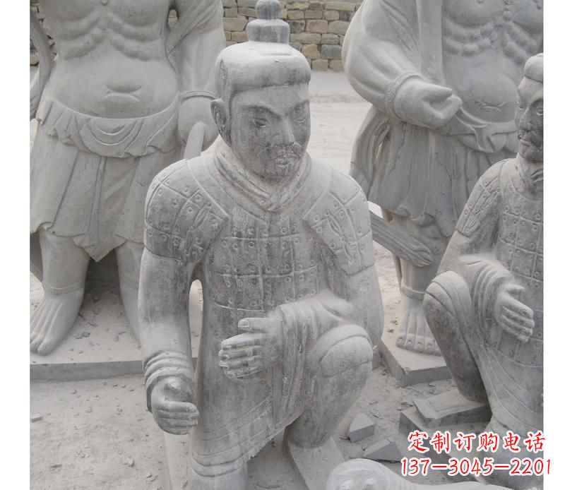 山西古代兵马俑石雕