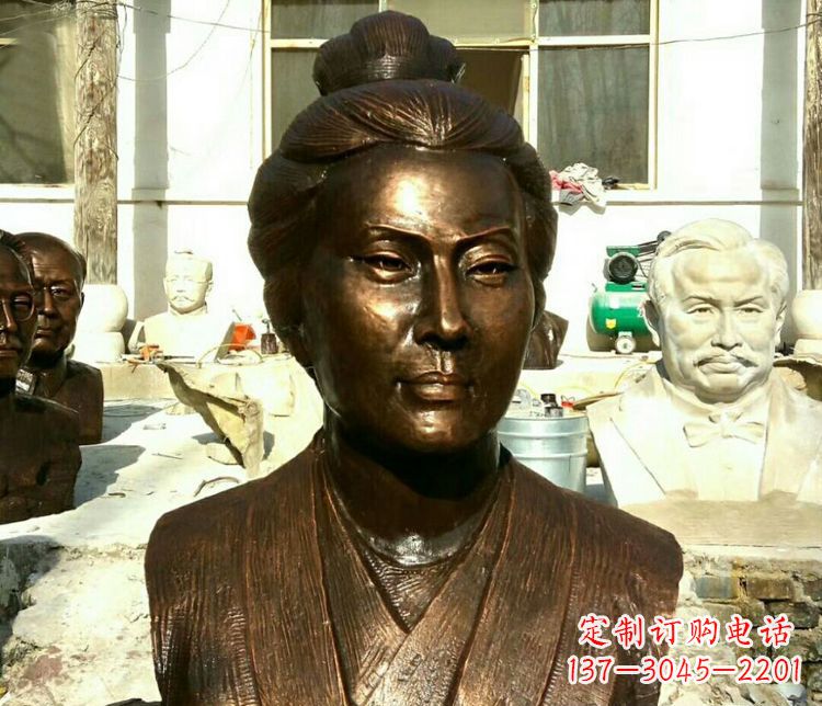 山西传承经典,精美雕塑李清照胸像铜雕