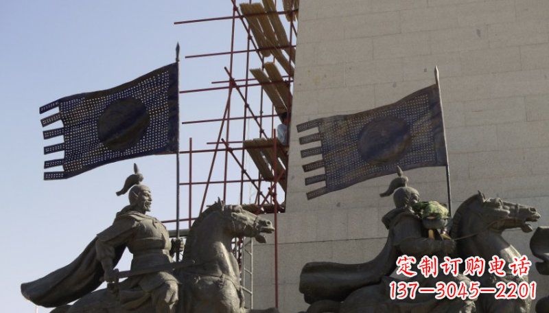 山西古代将军景区铜雕