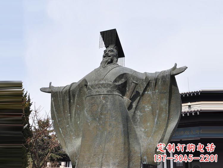 山西秦始皇铜雕,象征历史的永恒美丽