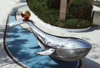山西大型不锈钢镜面鲸鱼景观雕塑摆件