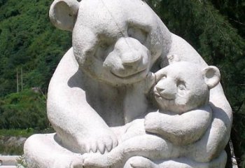 山西公园装饰熊猫石雕