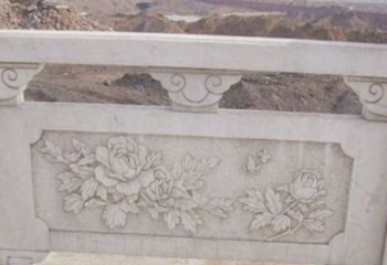 山西牡丹花浮雕石栏板景观雕塑