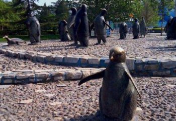 山西企鹅动物铜雕